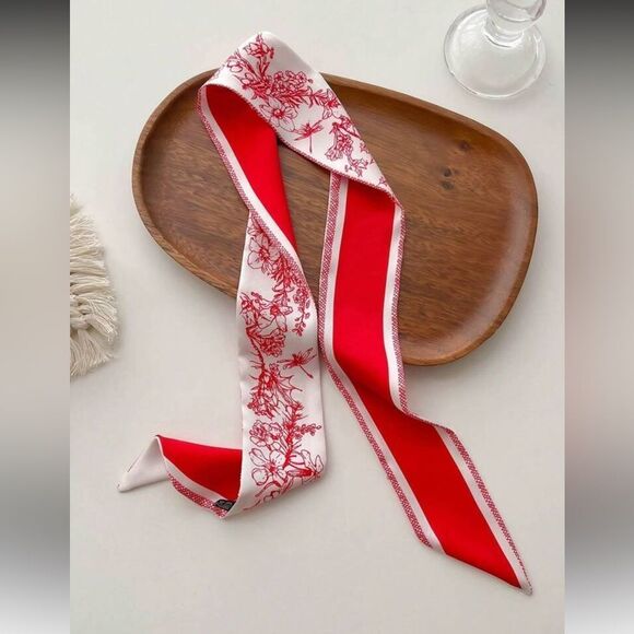 Floral Pink and Red Scarf A1190 - Picture 2 of 3